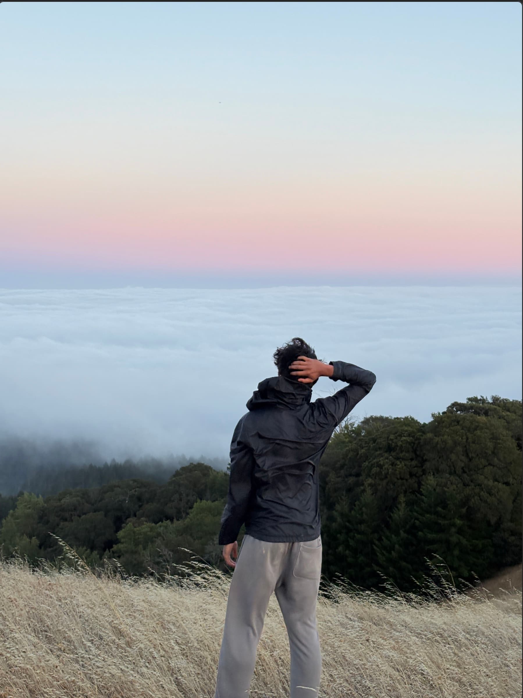 Ohm above the clouds at dawn